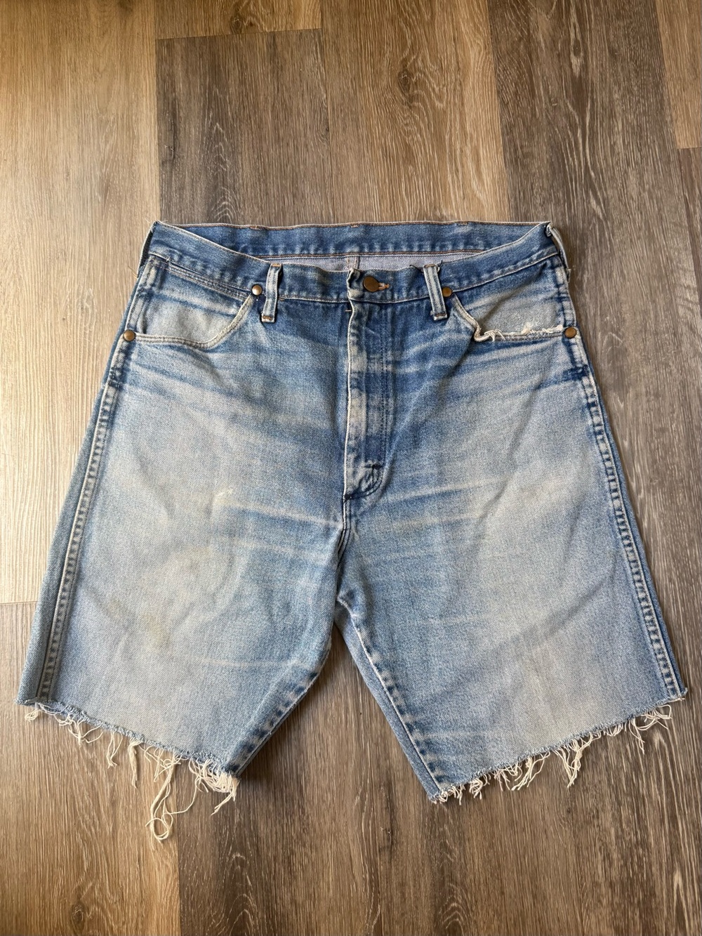 Wrangler Light Blue Denim Cutoff Shorts Jorts